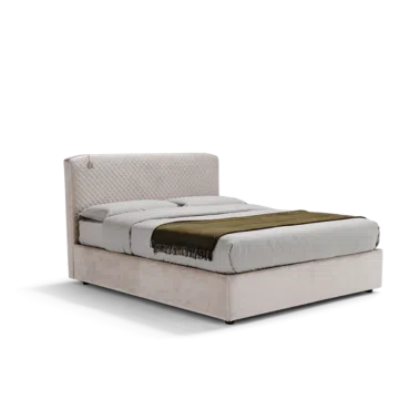 Cleopatra storage bed. Bed equipped with two-movement opening system, useful storage container suitable for storing any object. Double bed equipped with convenient storage system with two openings. Made in italy, available in different colors and materials.