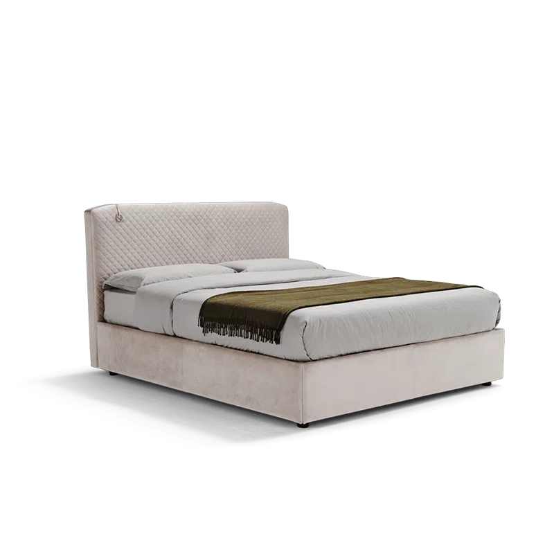Stauraumbett Cleopatra. Einzel- oder Doppelbett, ausgestattet mit einem komfortablen Stauraum mit zwei Bewegungen. Handgefertigt in Italien. Hergestellt in Italien. Das Bett ist in verschiedenen hochwertigen Materialien erhältlich. Erhältlich in verschiedenen Farben.