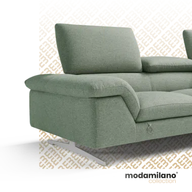 Sofà Divano Ambra divani italiani realizzati con tessuto o pelle, divano verde salvia